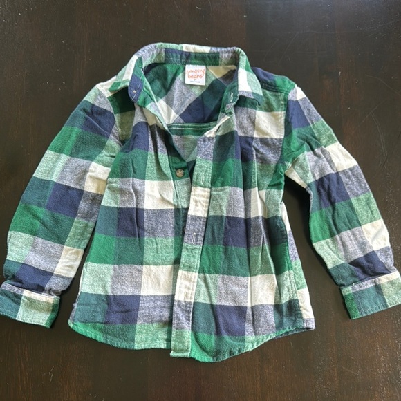 Jumping Beans Green and Blue Plaid Button Down Shirt - Picture 1 of 2